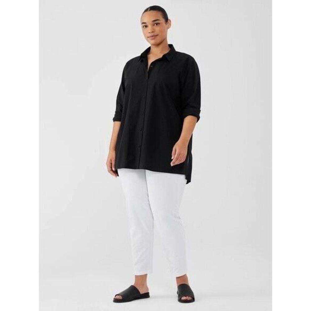 Eileen Fisher Pant Women 3X White Slim Ankle Stretch Crepe Washable Pull On NEW